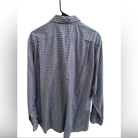 Men’s LL Bean Blue Plaid Long Sleeve Button Down Size L Wrinkle Free Traditional - Picture 2 of 3